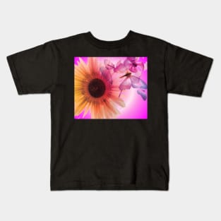 Transparent flower in pink Kids T-Shirt